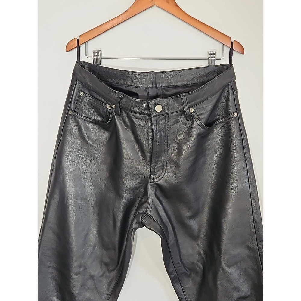 NICE! First Classic Full Leg Leather Gear Motorcycle Pants Size 34 ×30